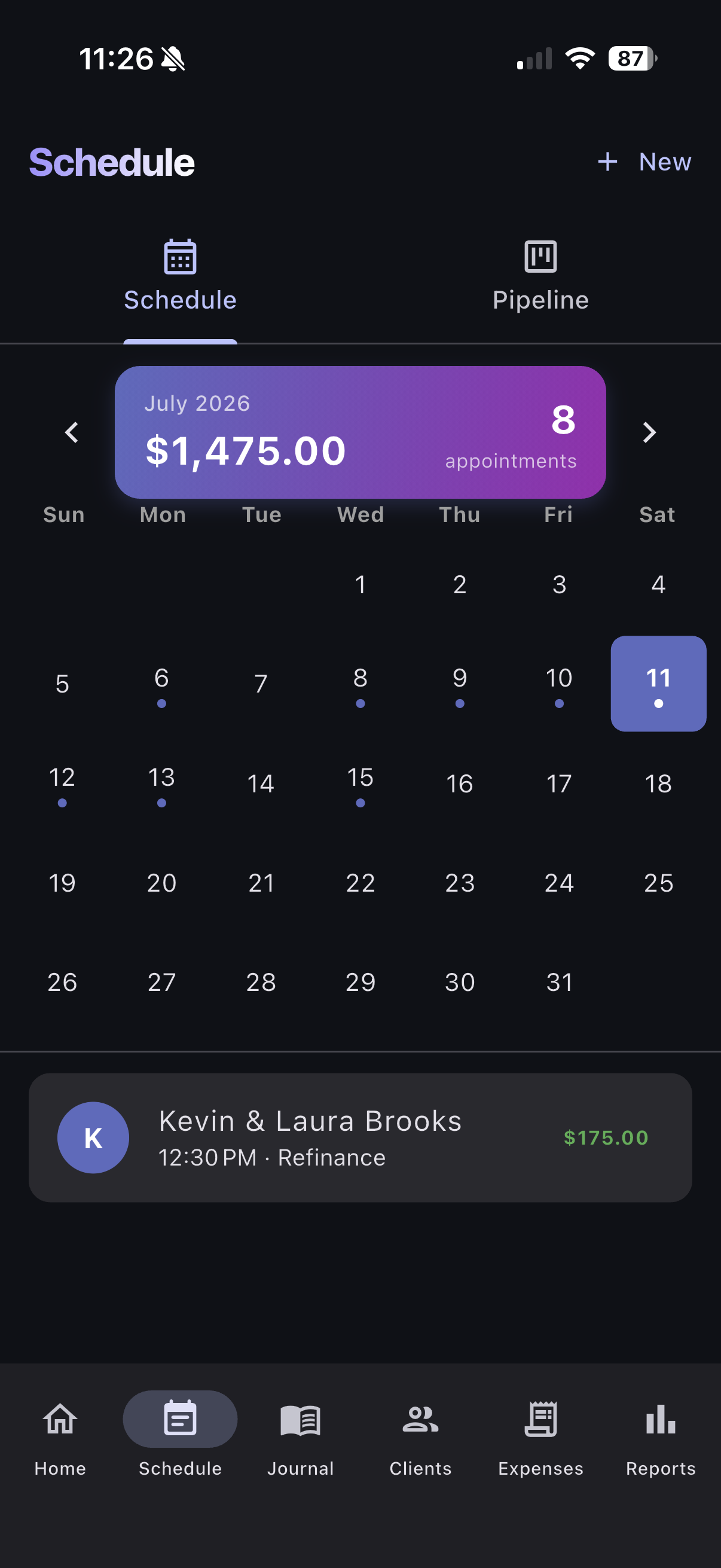 Schedule & Pipeline